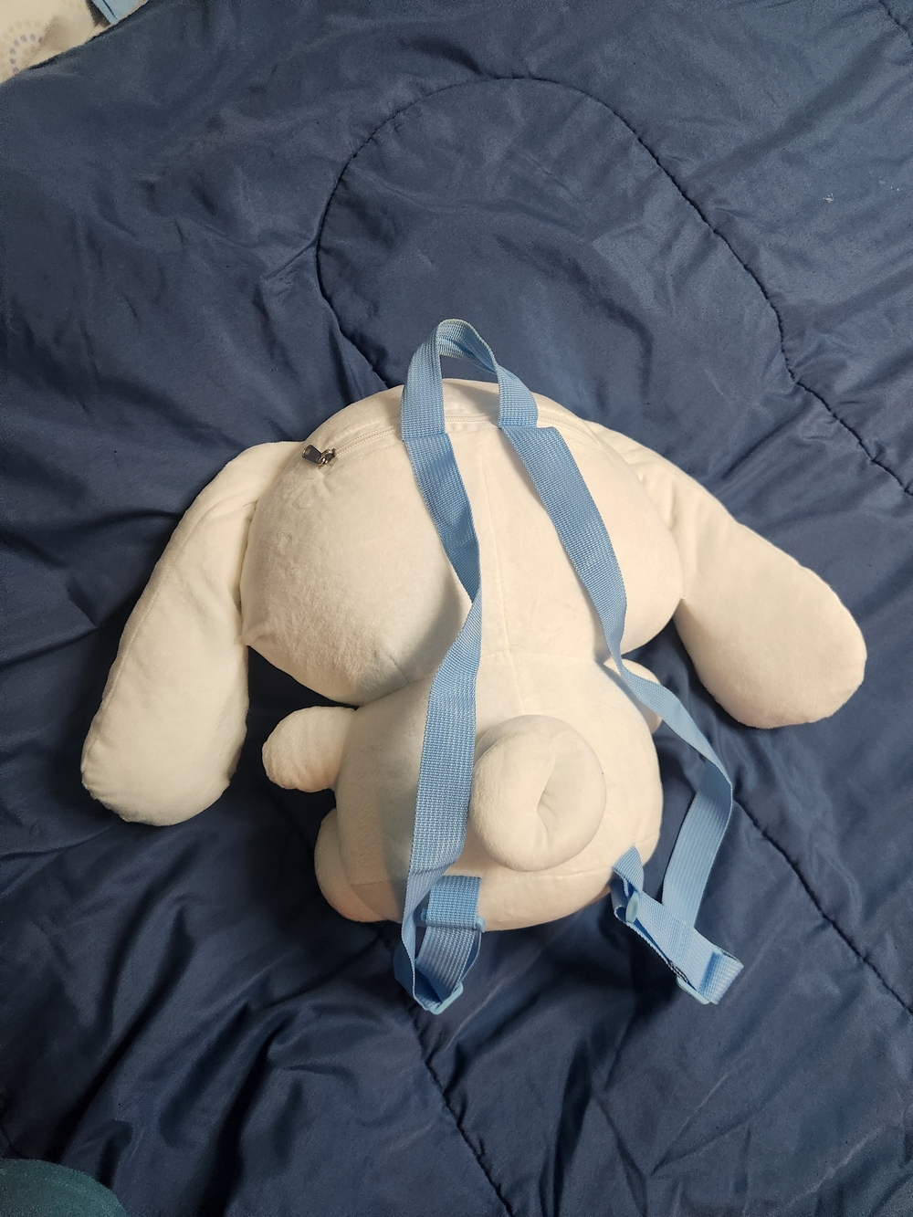 Cinnamoroll Style Plush Backpack- White with Blue Accents - Picture 3 of 4